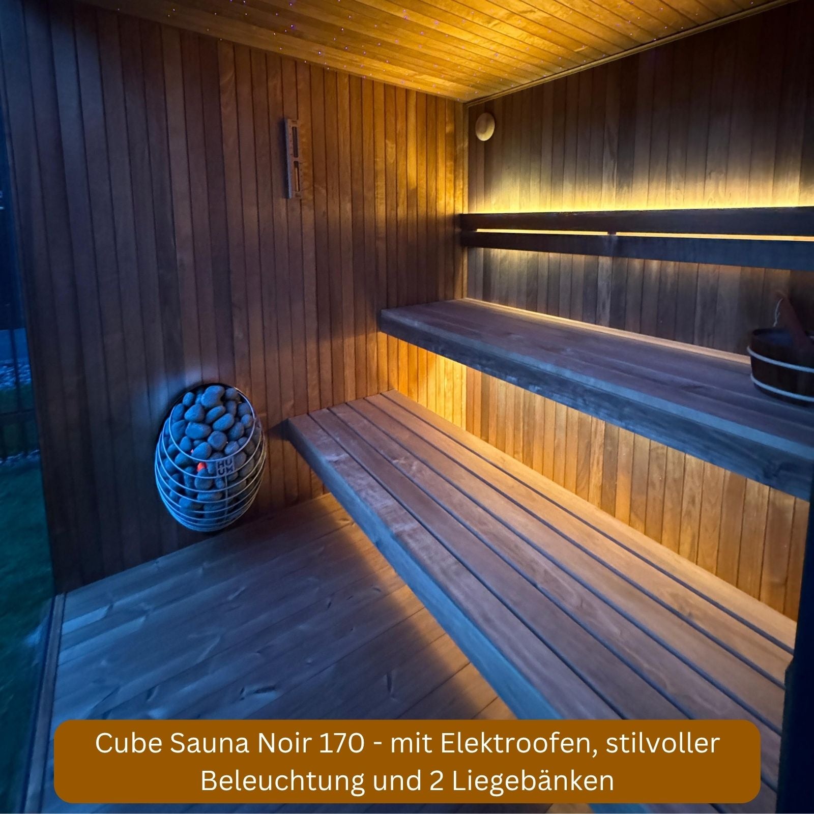 Noir 170 Cube Gartensauna von Woodarchitects