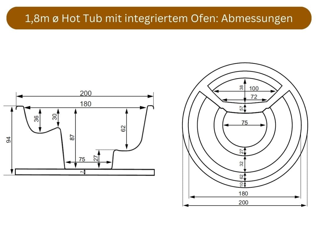 Hot Tub Abmessungen