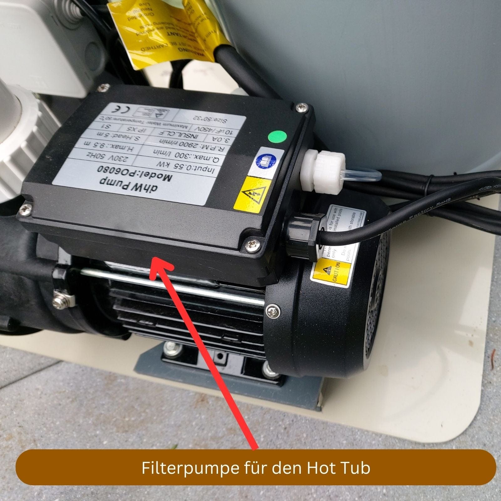 Filterpumpe des Memelwood Hot Tubs