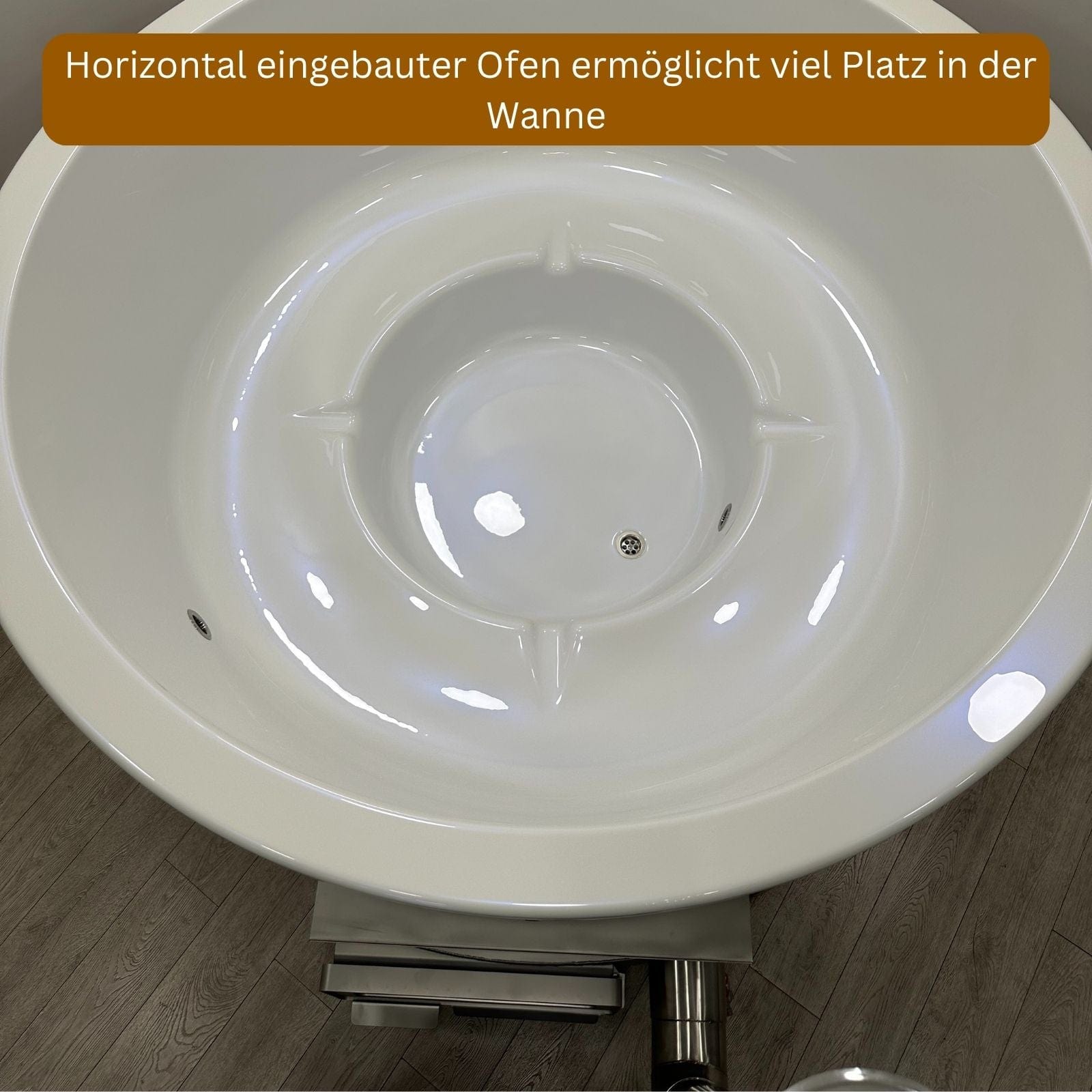 runder Hot Tub mit 1,8m Innendurchmesser mit horizontalem Ofen