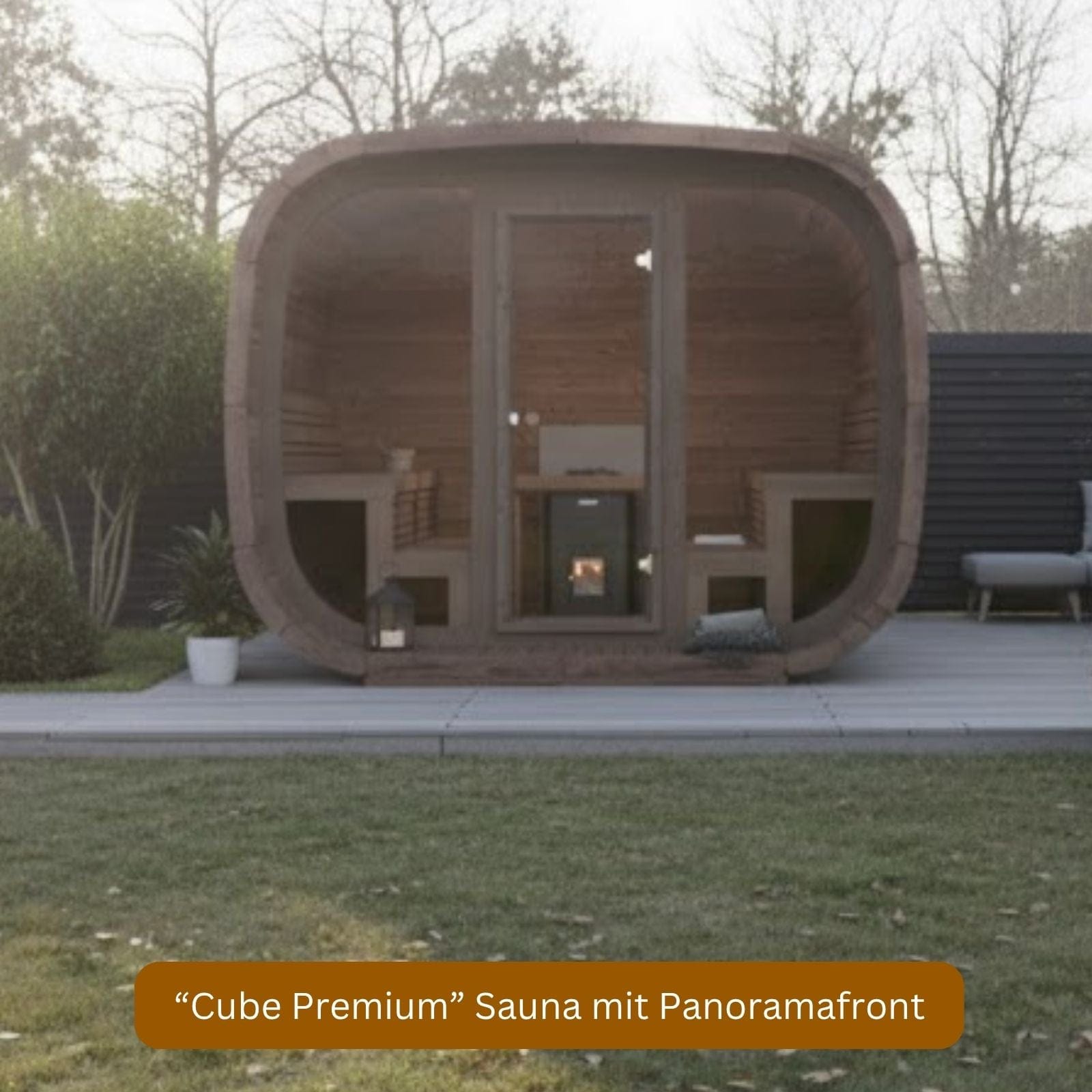 “Cube Premium” Sauna mit Panoramafront