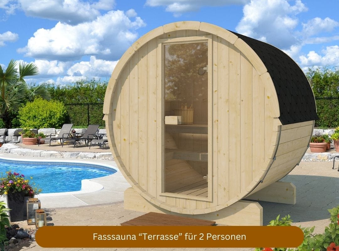 Fasssauna fuer 2 Personen