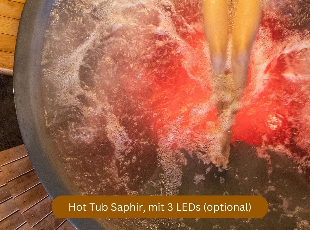 Holzklusive Hot Tub Saphir Spa Deluxe, mit LED Beleuchtung