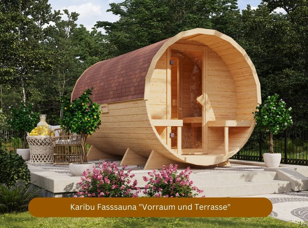 Karibu Sauna "Vorraum und Terrasse"
