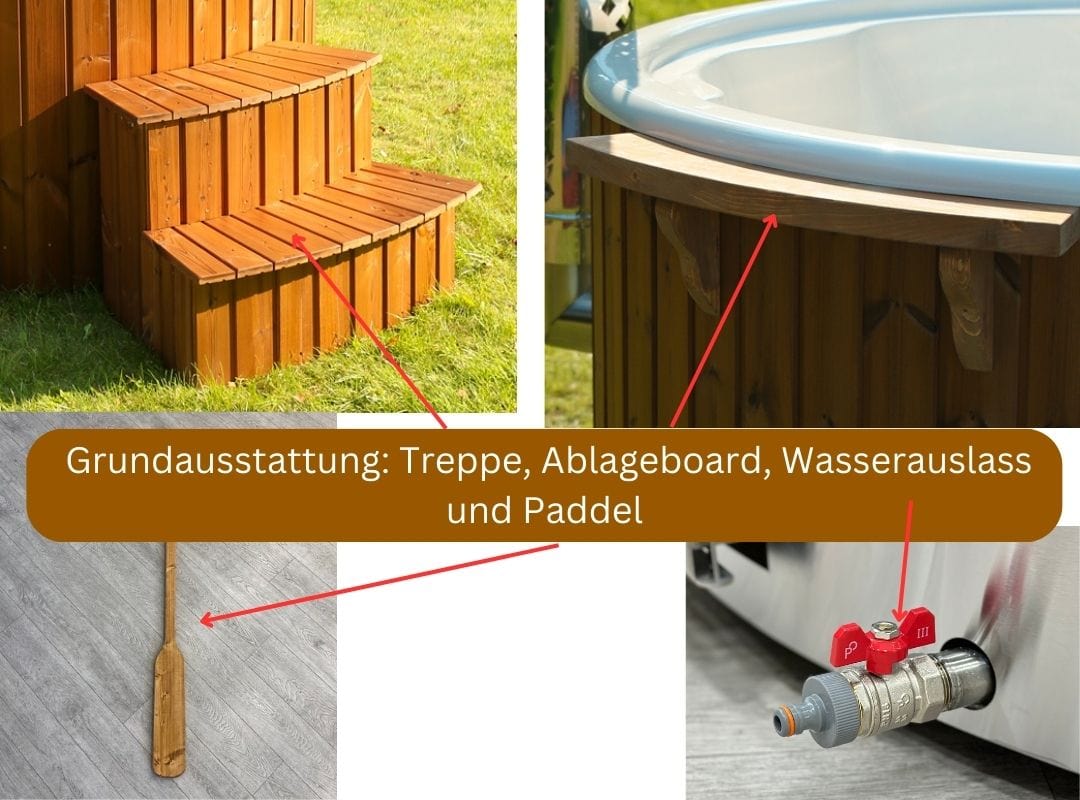 Memelwood Hot Tub 180 mit Acrylwanne und integriertem Holzofen